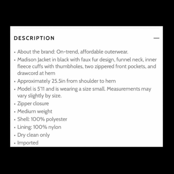 S13 by SAM. Faux Fur Coat in Black. - Picture 10 of 11